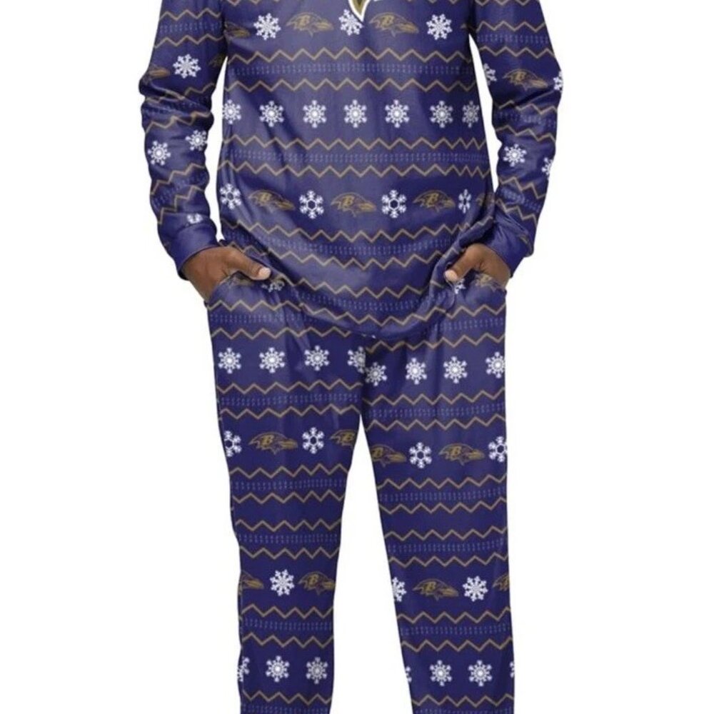 Minnesota Vikings NFL FOCO Crew Neck Ugly Pajamas Set Men"s Size XXL
